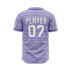 New Unisex High Quality Custom Printed Baseball Jersey 100% Breathable <b>Mesh</b> Polyester Anti Bacterial Plus Size Softball Jerseys - Product Image 3