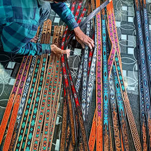 เข็มขัดหนังวัวคุณภาพสูงสไตล์ตะวันตกเข็มขัดเครื่องมือเข็มขัดประดับด้วยลูกปัดออกแบบความยาวตามสั่ง - Product Image 5