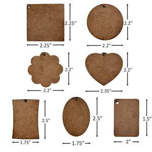 Porte-clés vierges en MDF naturel pour l'artisanat, la peinture, la résine, le découpage, la base de porte-clés Mandala - Product Image 5