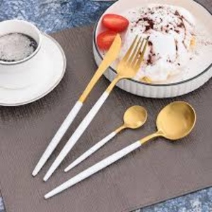 Hammer Mirrored Steel Europe Design 24pc Stainless Steel Cutlery <b>Flatware</b> <b>Set</b> Classic Style Wedding Sustainable Elegant - Product Image 1