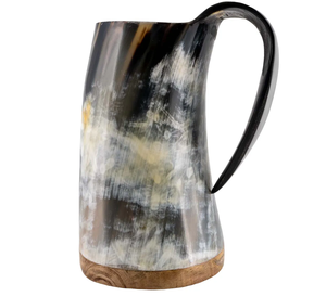 Corne à boire Viking gravée et polie, en corne de buffle naturelle, faite à la main, avec logo personnalisé, pour bière médiévale et hydromel portable - Product Image 3