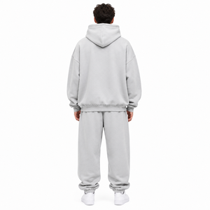 Ensemble de survêtement unisexe ample en molleton brossé épais et respirant, brodé OEM, mélange de coton pour automne-hiver - Product Image 5
