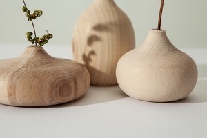 Vintage Antique Solid Wood Flower <b>Vase</b> Home Gift Handmade Wooden Home Decor for Gift Wood Flower <b>Vase</b> - Product Image 2