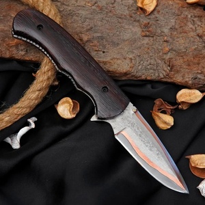 Navaja de bolsillo plegable con bloqueo Liner Lock de acero de Damasco, hecha a mano, EDC, mango de madera de grado industrial, venta al por mayor, directo de fábrica, personalizada - Product Image 2