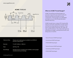 Jauge de filetage ACME 2G | 1.1/4"X5 ACME | 1.1/2"X4 ACME | 2"X4 ACME | 3"X2 ACME | 4"X2 ACME | Fournisseur de jauges de filetage ACME 5"X2 - Product Image 6