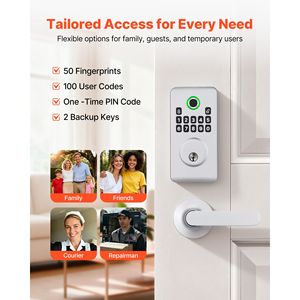 Serratura Intelligente per Porta con Impronta Digitale, Design Ergonomico e Controllo tramite App Tuya - Product Image 2