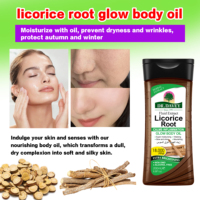 Huile Corporelle Éclaircissante à la Racine de Réglisse 18000PPM Formule Nourrissante Parfum Frais Hydratant Soin de la Peau 200ml Tous Types de Peau