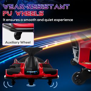 Go-Kart Elettrico da Drift 36V con Avvio Lento, Musica e Luci Rosse, Personalizzabile, Trazione 4x4, Freno a Disco per Bambini, Garanzia 1 Anno - Product Image 6