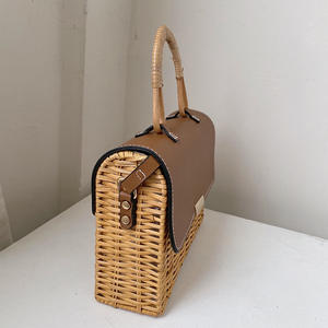 Bolso de Ratán Hecho a Mano con Solapa, Estilo Coreano, Estilo INS, Bolso Bandolera de Paja, Diseño Exclusivo, Bolso Tejido para Mujer, Nueva Moda 2026 - Product Image 4