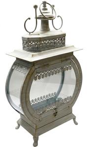 Lanterne vintage en métal faite à la main, porte-bougie, lampe de table, verre transparent, design durable, Noël, Saint-Valentin, Pâques - Product Image 2