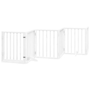 Barrera Plegable Blanca para Perros con 6 Paneles de Madera de Álamo de 118.1 Pulgadas para Corral o Puerta de Mascotas - Product Image 2