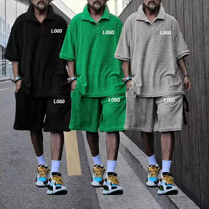 ชุดเซ็ตเสื้อเชิ้ตและกางเกงขาสั้นลำลองสไตล์หรูหราสำหรับผู้ชายช่วงฤดูร้อน - Product Image 1