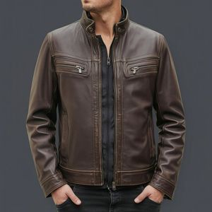 Vestes d'hiver en cuir personnalisées OEM, style letterman, brodées, pour hommes, en vente à prix de gros. - Product Image 1