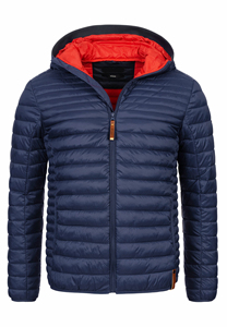 Custom Logo Front Black Padded <b>Men's</b> High Street Canvas Winter Bubble <b>Puffer</b> <b>Hooded</b> Zipper <b>Jacket</b> - Product Image 4
