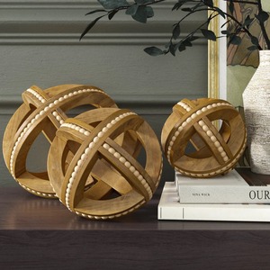 Juego de Esculturas Geométricas de Madera Hechas a Mano, 3 Piezas, Arte Abstracto Redondo, Decoración de Mesa, Diseño Minimalista para Sala de Estar - Product Image 6