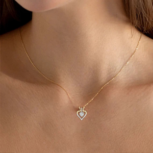 Collier pendentif solitaire en diamant de laboratoire plaqué or 14 carats, certifié IGI, style ethnique, pour fiançailles, mariage, cadeau - Product Image 1