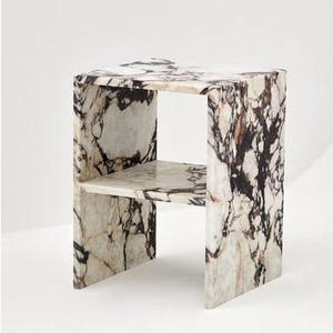 Luxury Calacatta Customized Modern Style Natural Viola Marble Side <b>Table</b> for Decorative Bedroom Hotel Interior Design - Product Image 1