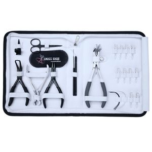 Kit d'outils pour extensions capillaires : Pince à micro-perles, Pince à décollement de kératine, Pince à bandes adhésives, Aiguille à boucle, Ciseaux, Pinces - Product Image 1