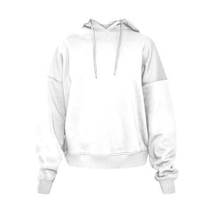 Heavyweight Plain <b>White</b> Oversized Drop Shoulder Hoodie Custom Streetwear Unisex Cotton Fleece Pullover Hooded <b>Sweatshirt</b> - Product Image 1