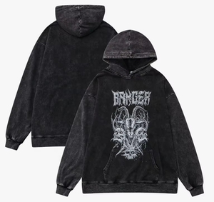 High Quality Acid Washed Hoodie High Street Series Washing Old Sweater Oversize Stone Washed Vintage Hoodie - Product Image 3