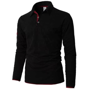 Camisa de Manga Larga con Solapa de Poliéster y Algodón, Logotipo Bordado Personalizado, Camisa de Trabajo con Solapa, Camiseta Polo de Manga Larga para Hombre - Product Image 4