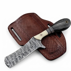 Couteau de boucher en acier Damas, manche en bois Pakka et os, pour ranch, ferme, cadeau, EDC, avec étui, vente en gros, B2B, fabricant OEM - Product Image 1