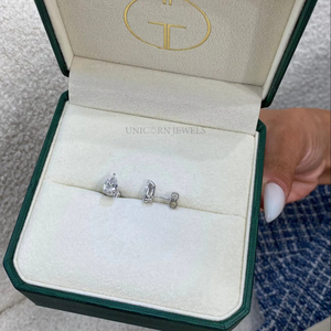 Boucles d'oreilles en diamant de laboratoire de qualité supérieure, certifiées IGI, or 10k 14k 18k, bijoux de mariage de luxe, or jaune, or rose, or blanc, choix pour femmes - Product Image 3