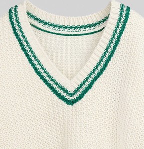 Pull en tricot respirant à motif graphique, couleurs pastel, pull doux et féminin, tendance automne pour le marché américain - Product Image 3