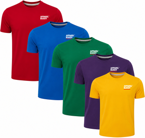 Camiseta de Manga Corta Casual para Hombre, Marca AMY, 100% Algodón, Corte Regular, Lisa, con Logotipo Personalizado al por Mayor - Product Image 1