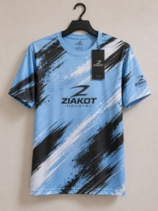 ZIAKOT industry Nouveau design T-shirt de performance personnalisé pour homme, bleu marine et or vieilli - Product Image 4