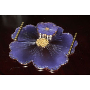 Plateau de service de luxe en résine avec poignées, design moderne, pliable, compatible lave-vaisselle, pour cuisine, petit-déjeuner, thé, café, table à manger - Product Image 2