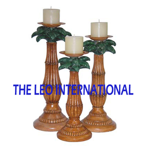 Hand Carved Large Wooden Candle <b>Holder</b> Set of 3 Indian Customized Manufacturer <b>Candlestick</b> <b>Holders</b> for Decoration - Product Image 5
