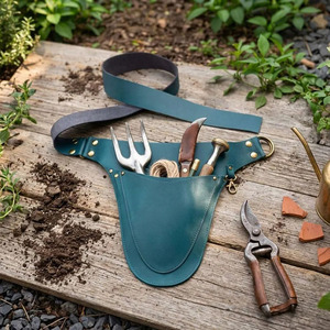 Cinturón de herramientas de floristería de cuero con logotipo personalizado, duradero, con múltiples bolsillos, organizador de jardinería hecho a mano, calidad premium, venta al por mayor. - Product Image 5