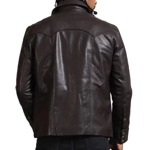Veste en cuir d'agneau véritable noir de haute qualité pour homme / vestes en cuir pour homme / veste d'hiver en cuir du Pakistan à vendre - Product Image 2