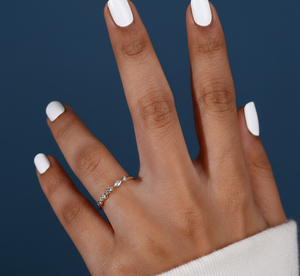 Anillo de Diamante Creado en Laboratorio de 0.25 Ct, Banda Marquise, VVS F G, Oro Amarillo, Anillo de Diamante Personalizado al por Mayor, Banda de Compromiso de Laboratorio - Product Image 6