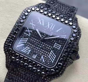 Reloj de cuarzo analógico elegante con diamantes de moissanita para hombre, ideal para uso casual y como regalo premium, colección de relojes premium. - Product Image 4