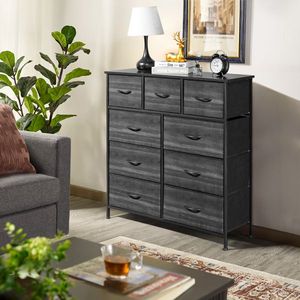 9 Drawers 6 Large 3 Small Non-Woven Storage Cabinets Particle Board Dressers with Cationic Cloth Surface - Product Image 5