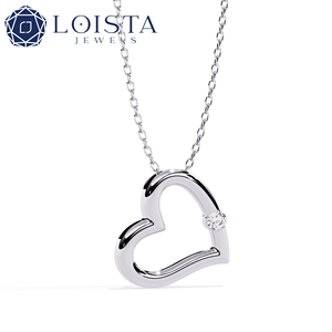 จี้เพชร LOISTA Platinum ดีไซน์เรียบหรู เพชรทรงกลมเจียระไนแบบบริลเลียนท์ เพชรธรรมชาติ เครื่องประดับสำหรับทุกเพศ เหมาะสำหรับสวมใส่ทุกวัน - Product Image 2