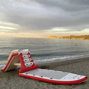 Toboggan aquatique gonflable pour planches de SUP <span class=keywords><strong>et</strong></span> plateformes flottantes - Accessoire de jeu aquatique portable à double usage - Product Image 2