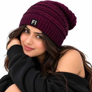 Wholesale Private Label <b>Slouchy</b> Cable Knit <b>Beanies</b> Custom Logo Ribbed Cuff Winter Cap Soft Warm Fashion <b>Hat</b> for Women's USA - Product Image 5