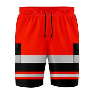 Wholesale High Visibility Hi Vis Reflective Tape Shorts Construction <b>Work</b> and Security <b>Cargo</b> Reflective Safety Workwear Shorts - Product Image 1
