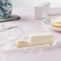 Beurrier blanc classique moderne avec couvercle rabattable, sans BPA, compatible lave-vaisselle, grande capacité, pour comptoir et réfrigérateur, pour la salle à manger familiale quotidienne