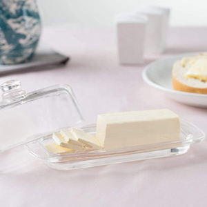 Beurrier blanc classique avec couvercle pour comptoir, réfrigérateur et commodité quotidienne pour les repas en famille - Product Image 4