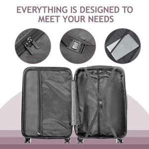 Set di Valigie FCH 4-in-1 con Strisce Verticali Curve in Viola, Trolley Versatile - Product Image 5