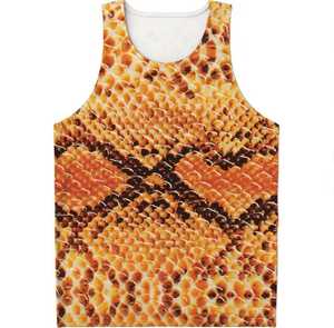 Men's <b>Snake</b> Print <b>Tank</b> Top O-Neck Casual Sleeveless Shirt Sublimation Printed Polyester - Product Image 3