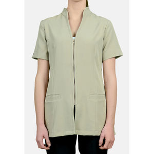 เสื้อทูนิคแขนสั้นผ้าคอตตอนผสมสแปนเด็กซ์ปักโลโก้ตามสั่ง สำหรับพนักงานนวดแผนไทย สปา ร้านเสริมสวย โรงแรม และงานบริการต่างๆ - Product Image 5