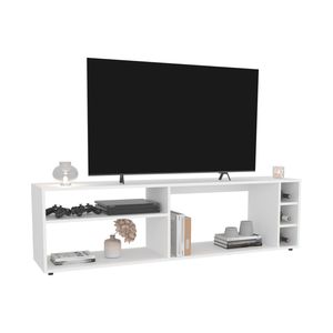 Mobile TV Suxta da 160 cm con Tre Ripiani Aperti, Tre Scomparti per Bottiglie e Gestione Cavi, Ideale per Soggiorno o Sala TV - Product Image 6