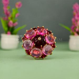 Color Diamond <b>Ring</b> in Round Cut <b>Fine</b> Diamond Jewelry Lab Created Diamond <b>Ring</b> in White & Rose Gold Diamond <b>Ring</b> for Women's - Product Image 2
