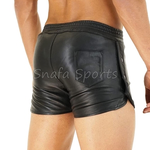 กางเกงขาสั้นหนังผู้ชายสีตัดกัน ราคาถูก ผลิตในปากีสถาน คุณภาพสูง สวมใส่สบาย ระบายอากาศได้ดี - Product Image 2