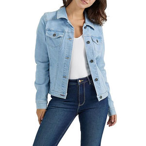 Ventes en gros de vestes en jean pour femmes confortables et respirantes, usées, 2025, vestes en jean à manches longues et courtes personnalisées OEM pour femmes - Product Image 6
